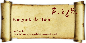 Pangert Áldor névjegykártya
